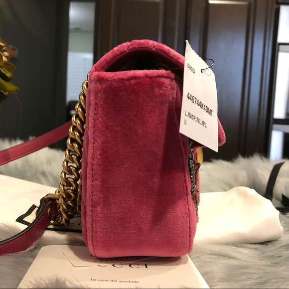 ❤️SOLD❤️Gucci marmont pink velvet embroidered bag - Picture 5 of 8
